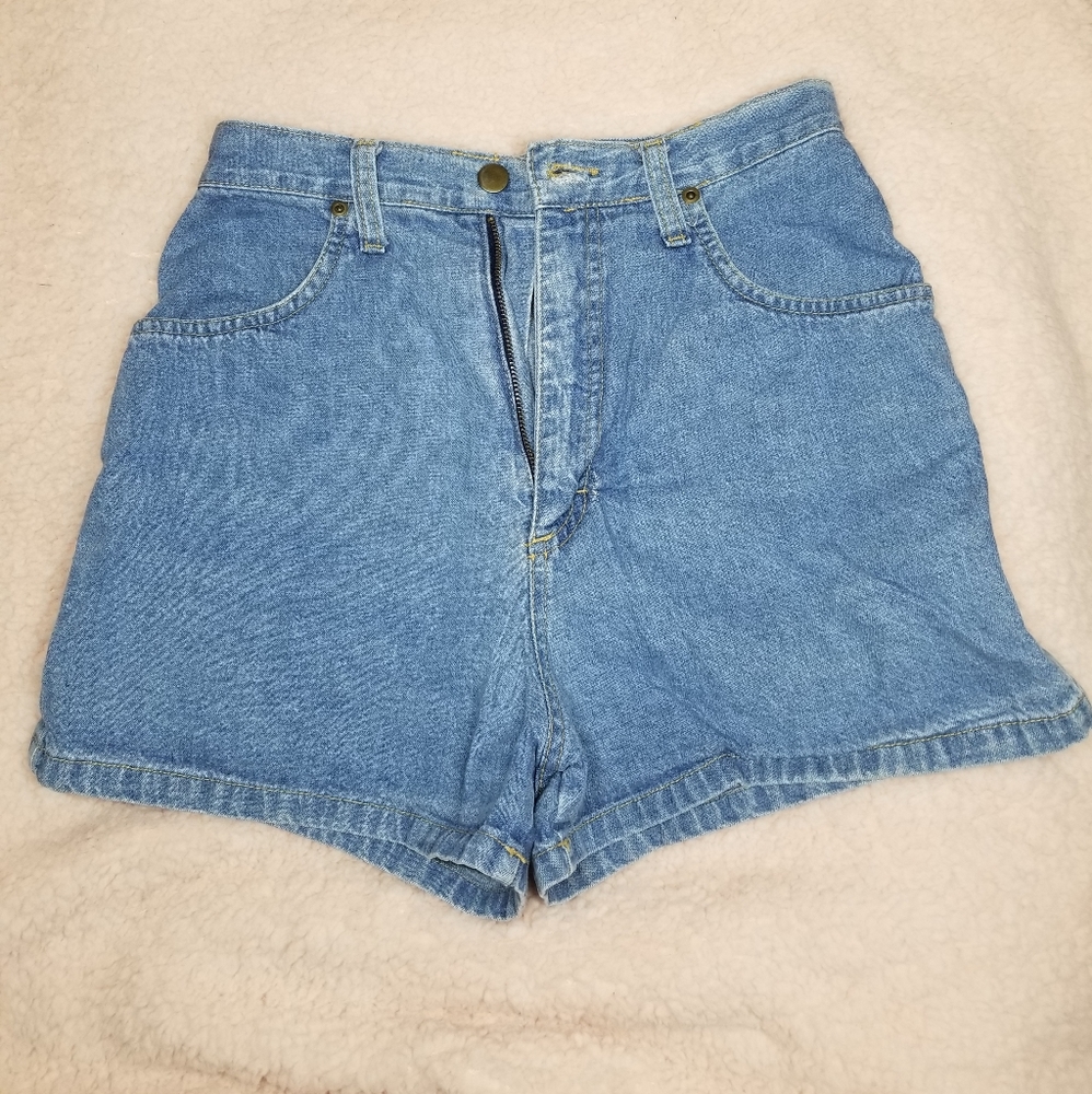 Women’s Light Blue Denim Jean Shorts - Classic High Waist
